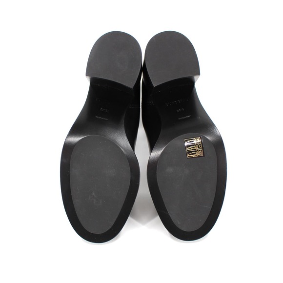 Burberry Lynton Chelsea Black Leather Mid Calf Booties 36.5 NEW Stretch Fabric - Picture 5 of 7